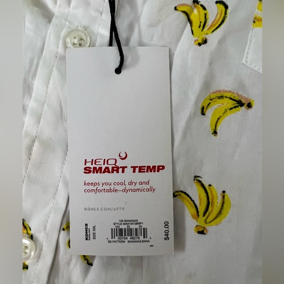 Men’s XXL APT 9 Short Sleeve Smart Temp Button Up NWT - Picture 4 of 7